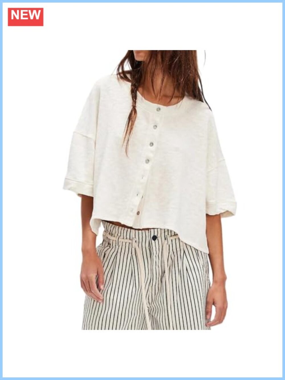 Women's Lightweight Open Front Cardigan Crop Top 3/4 Wide Sleeve Y2K